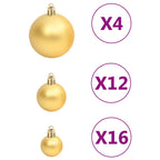 Festive golden baubles arranged for display