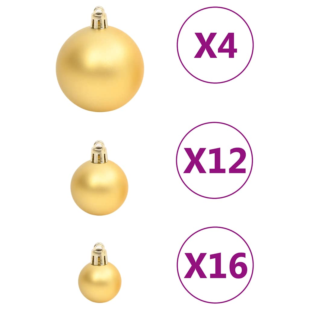 Festive golden baubles arranged for display