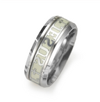 Christian faith ring with fluorescent finish showing Jesus motif