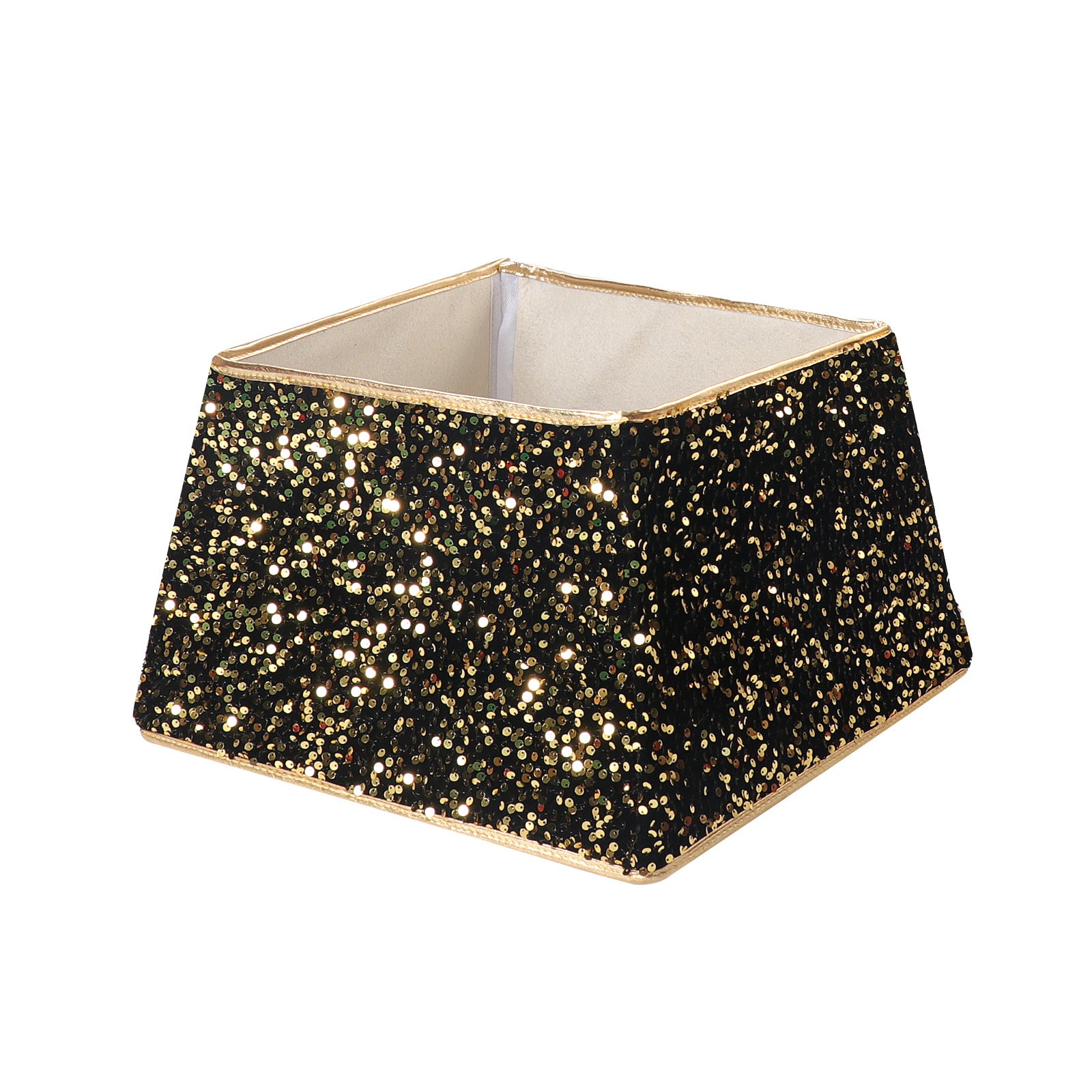 Hexagonal design Christmas tree skirt with sequin detail