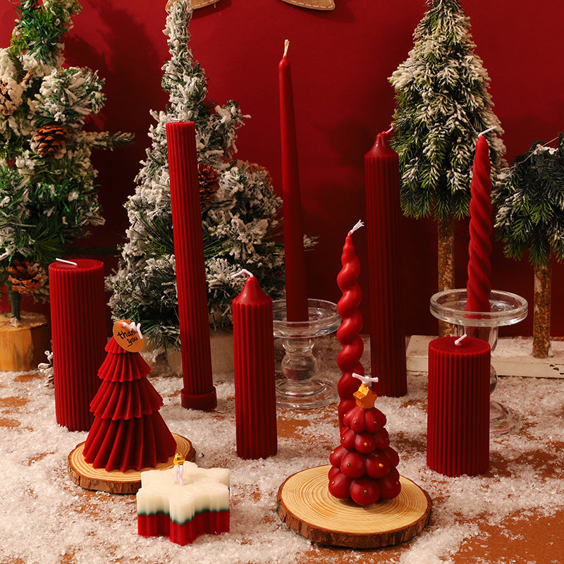 Wine red Christmas aromatherapy candle for holiday atmosphere decoration Main image