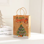 Set of Christmas gift bags in multiple sizes with woodland holiday pattern