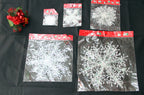 Close-up of plastic snowflake ornament detail