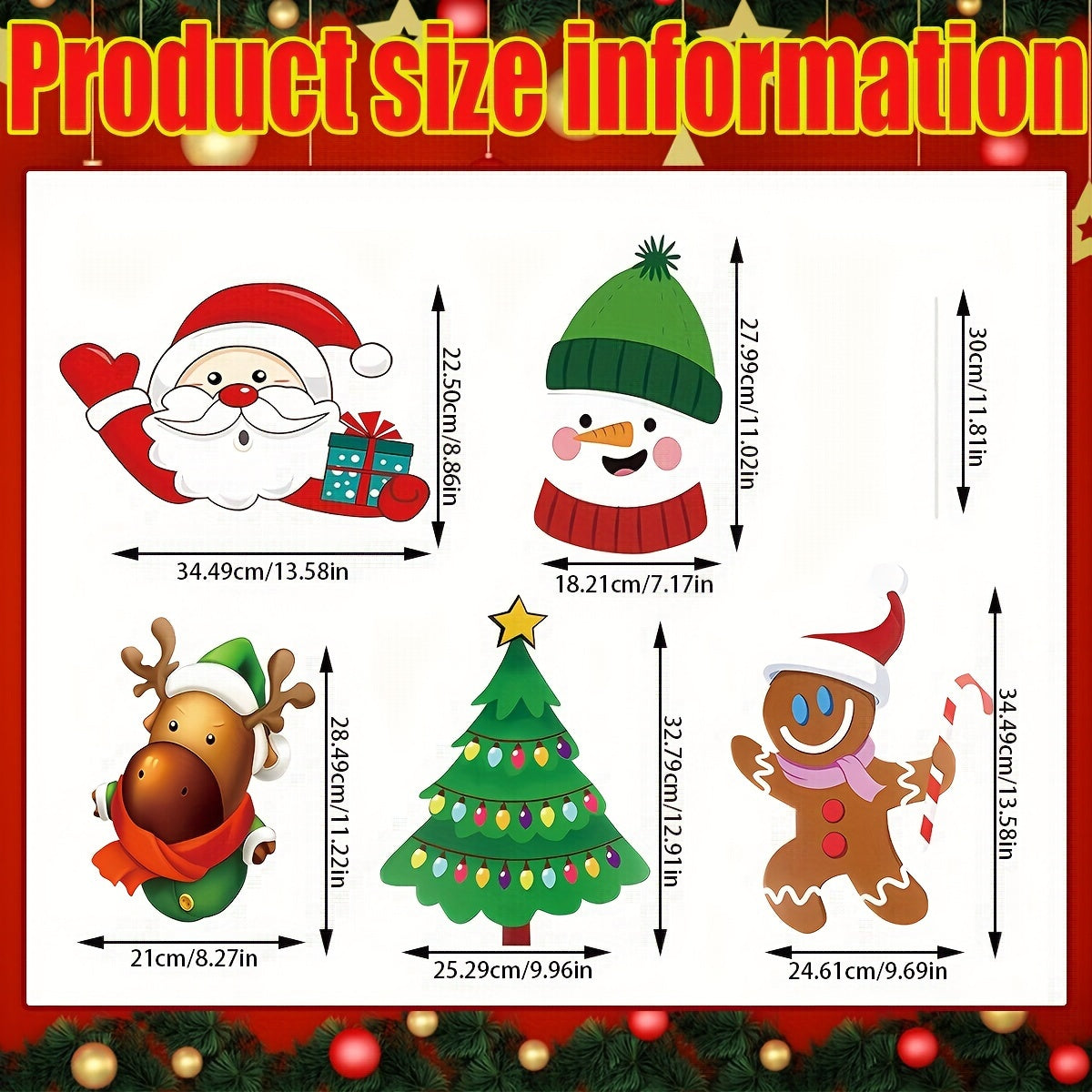 Multicolored plastic Christmas placards outdoor display
