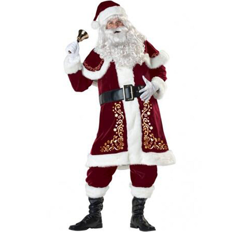 Adult male Santa Claus costume in corduroy material