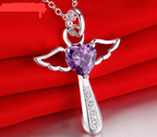 Jesus Loves silver pendant necklace for baptism and confirmation gift