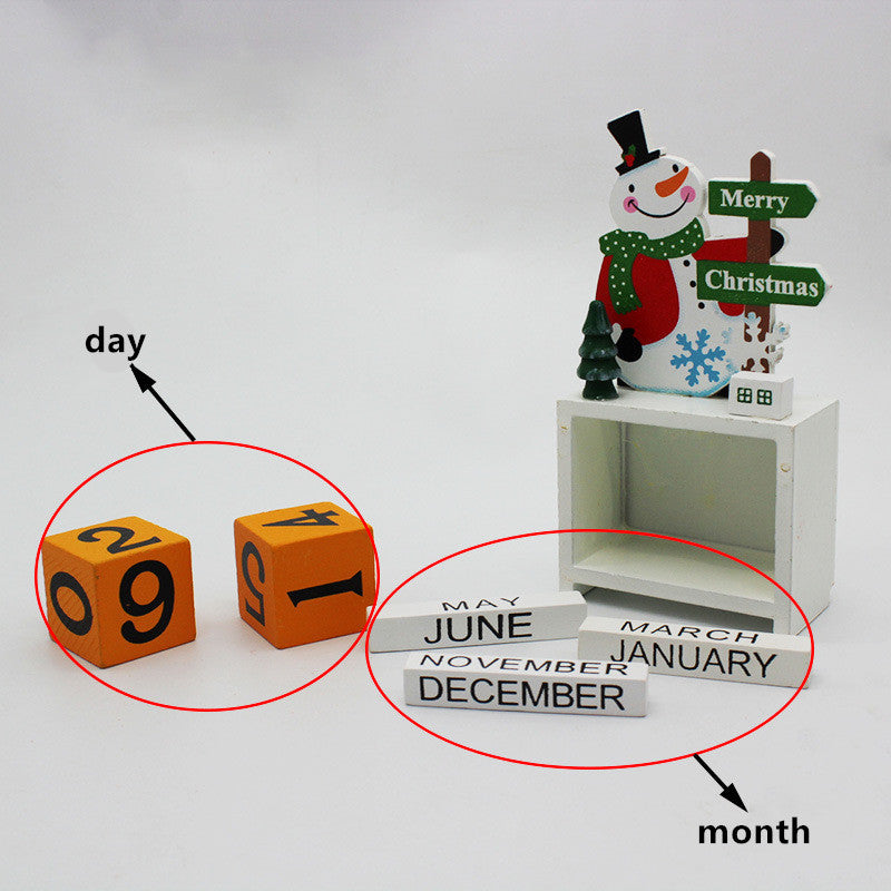 Wooden Christmas calendar ornament featuring a deer design for holiday counting Main image