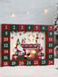 Wooden Advent countdown calendar cabinet with fireplace-style design, featuring multiple small drawers for daily surprises