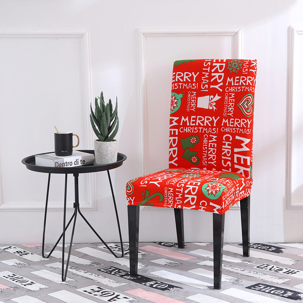 Christmas Elk Chair Cover - Universal Elastic Fit - Christian Home Decor
