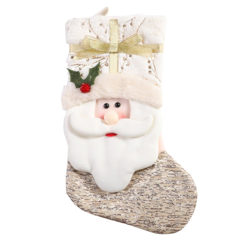 Minimalist white Christmas stocking representing Scandinavian holiday warmth and faith