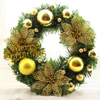 Plastic Christmas wreath close-up showing wreath texture and construction