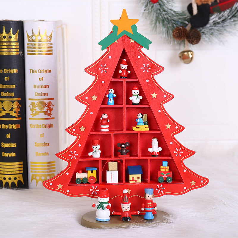 Rustic wooden Christmas tree scene decoration for faith-filled celebrations