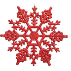 Colorful snowflake hangers in gold and silver tones
