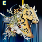 Horse Head Christmas Garland With Balls festive holiday decoration