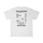 Back print bible verse design on white cotton tee