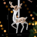 Elegant champagne gold snowflake ornament with sequined texture