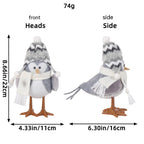 White pointed hat Christmas bird ornament with luminous style