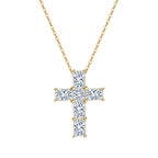 Adjustable gold chain necklace with elegant CZ cross pendant, meaningful Christian gift idea
