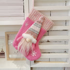 Festive red and white Christmas stocking ornament with flannel for holiday joy