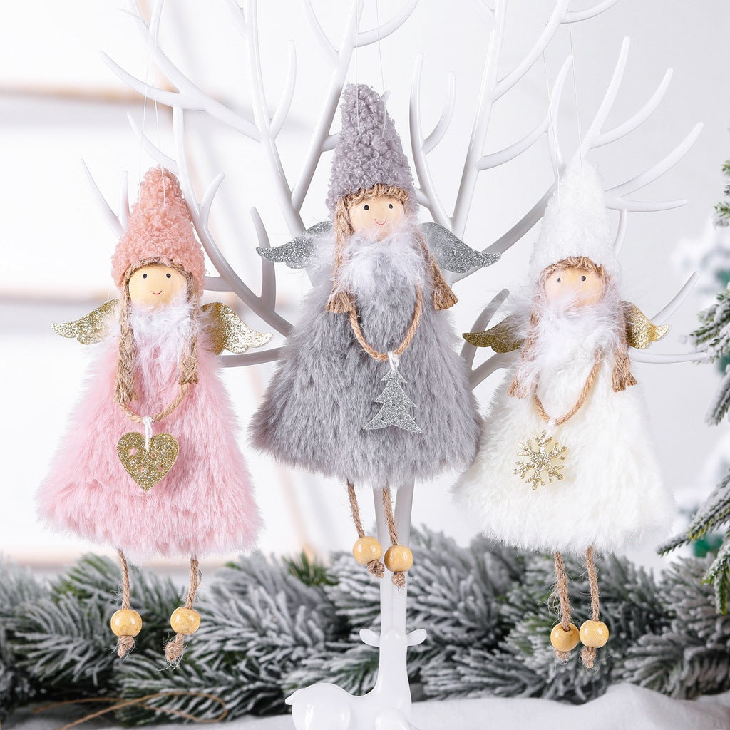 Gray soft fabric holiday ornament displayed as Christmas decoration