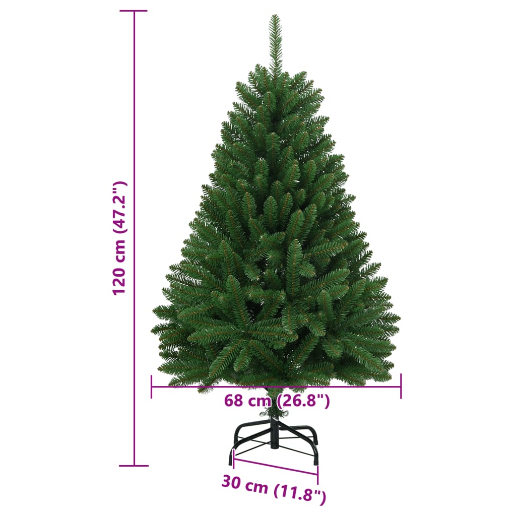 Green and white tipped artificial Christmas tree with metal stand - Christmas Home Decor