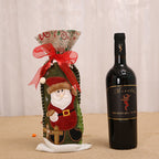 Rustic Christmas wine bottle cover with old man design for holiday gatherings