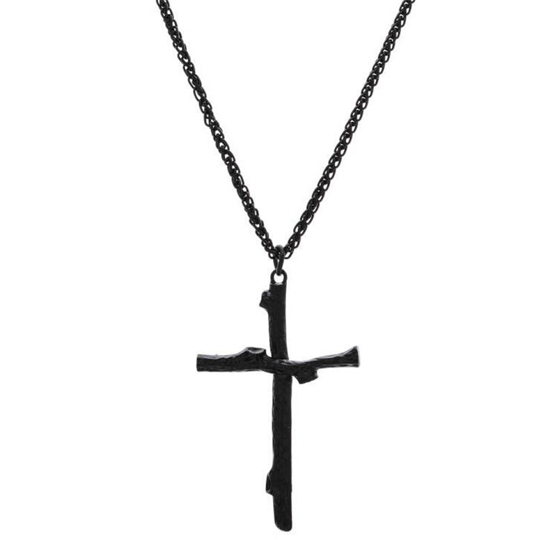 Jesus and cross pendant necklace detail view