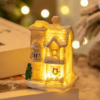 Classic white Christmas house decoration from multiple angles
