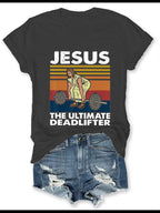 Jesus Printed Women's T-Shirt in navy blue color option
