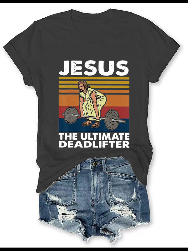 Jesus Printed Women's T-Shirt in navy blue color option