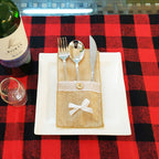 Festive Christmas napkins displaying holiday table decor