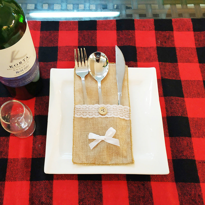 Festive Christmas napkins displaying holiday table decor