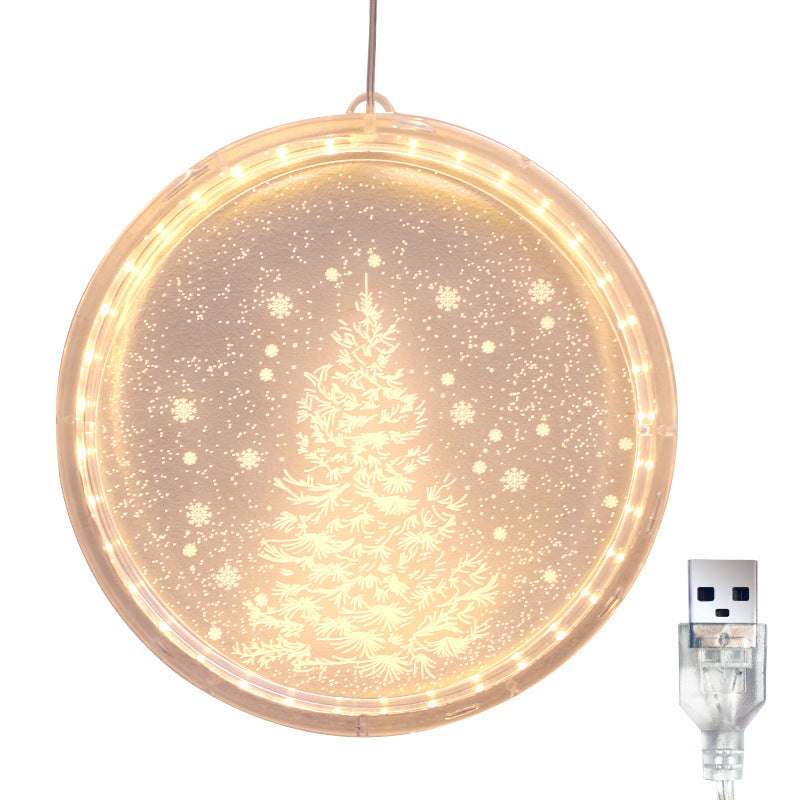 Round holiday ambience light with soft glow for indoor Christmas decorating