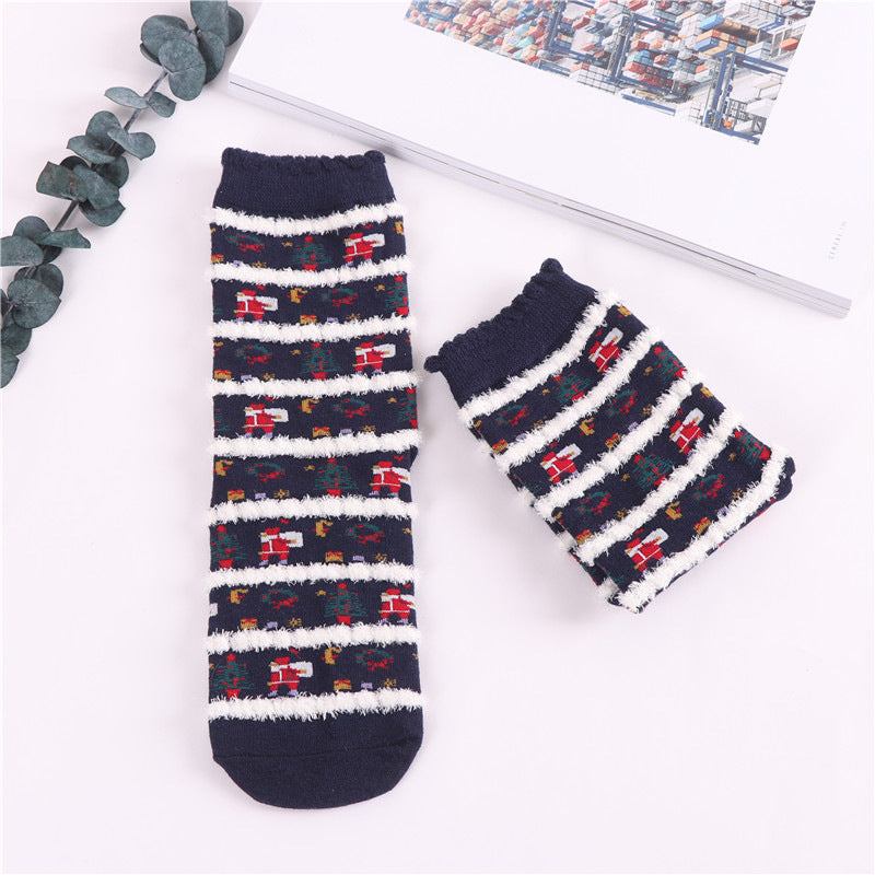 Cozy Christmas socks with Santa Claus theme for the holiday season