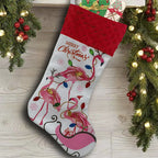 Set of flamingo Christmas stockings for holiday gifting
