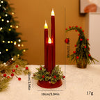 Silver LED Christmas candle with gentle warm glow effect