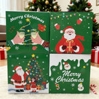 Close-up of paper decorative boxes with holiday styling