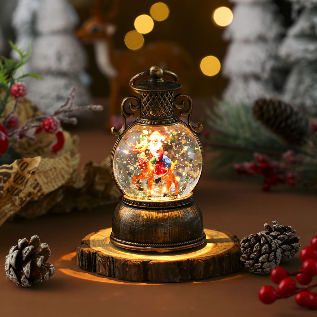 Snowflake Christmas light resin ornament glowing with warm white lights