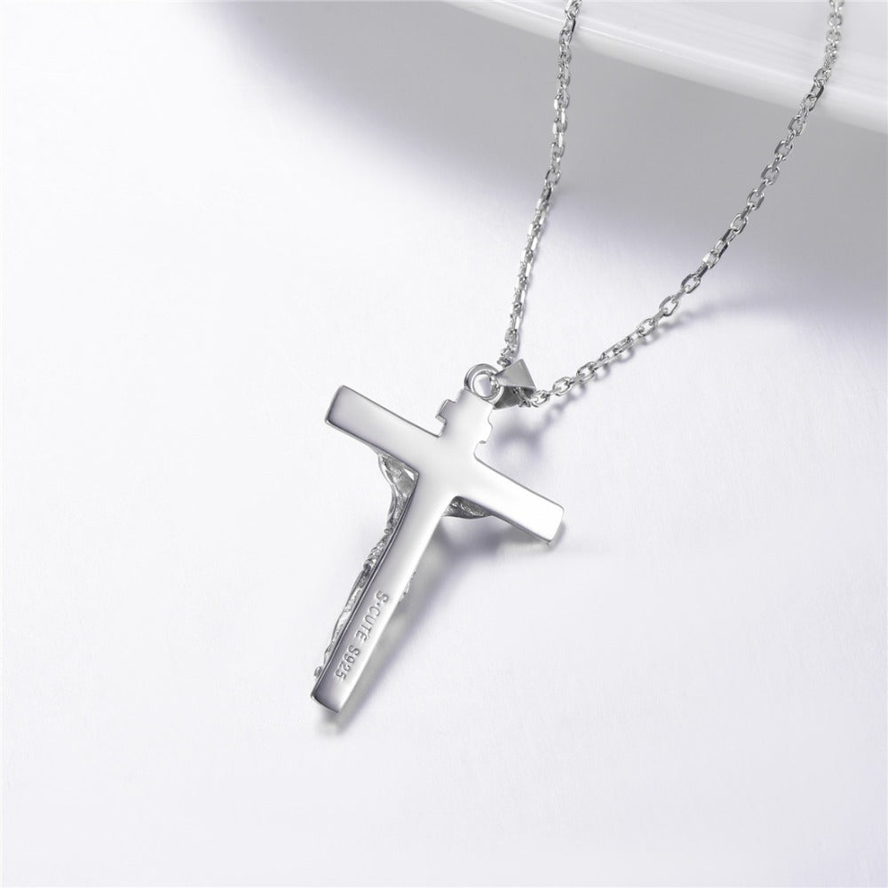 S925 Silver Cross Necklace - Christian Jewelry Secondary image