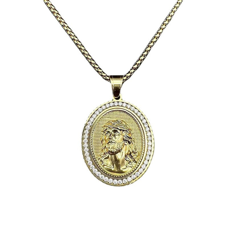 Gold-plated stainless steel necklace for Christian faith expression