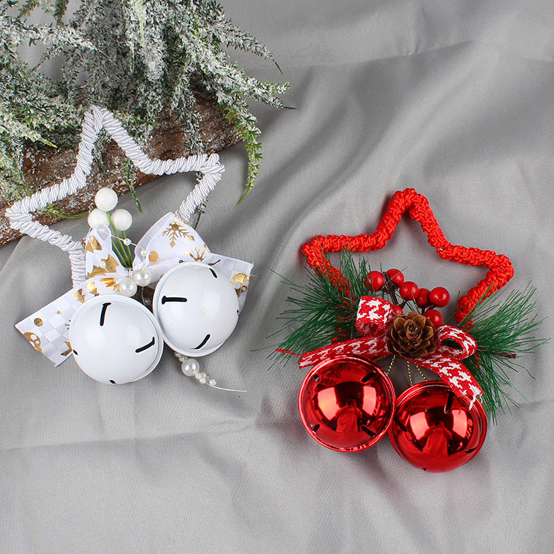 Christmas tree adorned with star bell ornaments and traditional holiday decorations