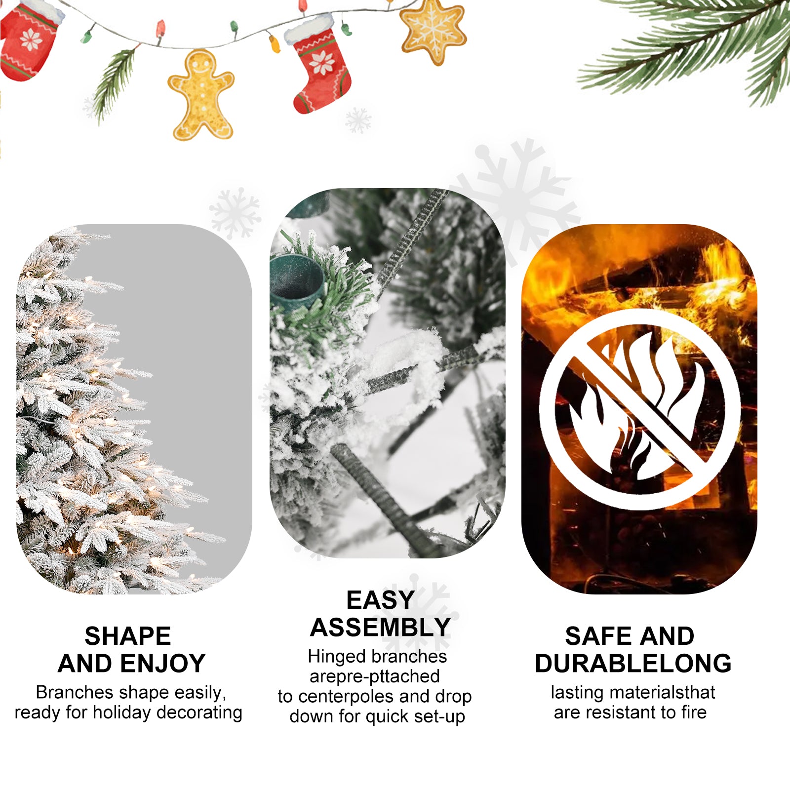 Pre-Lit PE/PVC Christmas Tree with Lights Secondary image