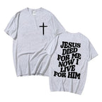 Jesus Bible Verse Lettering Christian T-Shirt for Men - Christian Apparel