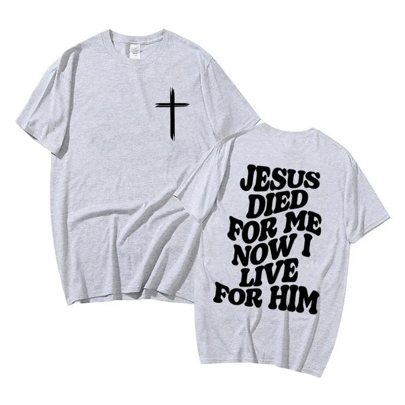 Jesus Bible Verse Lettering Christian T-Shirt for Men - Christian Apparel
