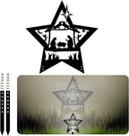Five-pointed star iron silhouette decoration for Christmas nativity display