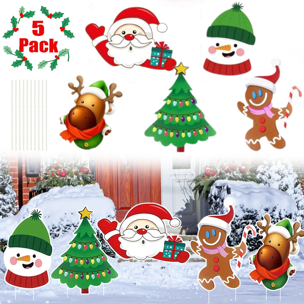 Snowman Christmas yard placard for winter decor