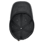 Back view displaying the adjustable metal buckle closure of the baseball cap