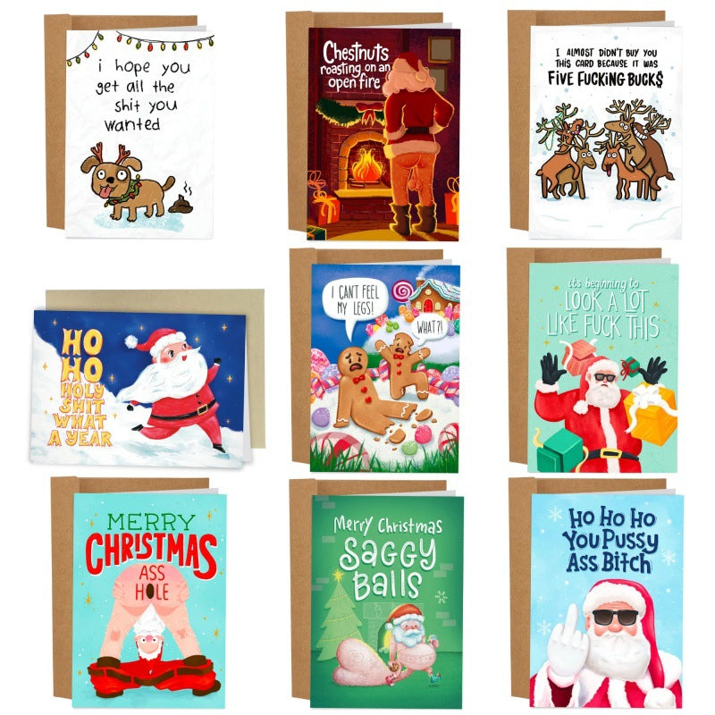 Christmas card set with kraft envelopes