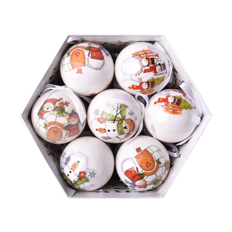 Festive foam and paper Christmas ornaments in red green blue and gold colors