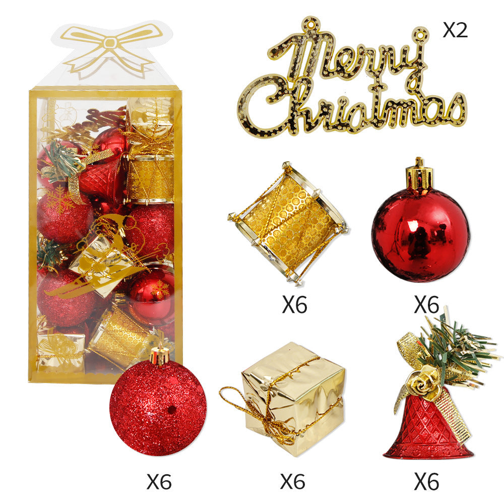 Set of Christmas foam pendant ornaments in gold and blue tones